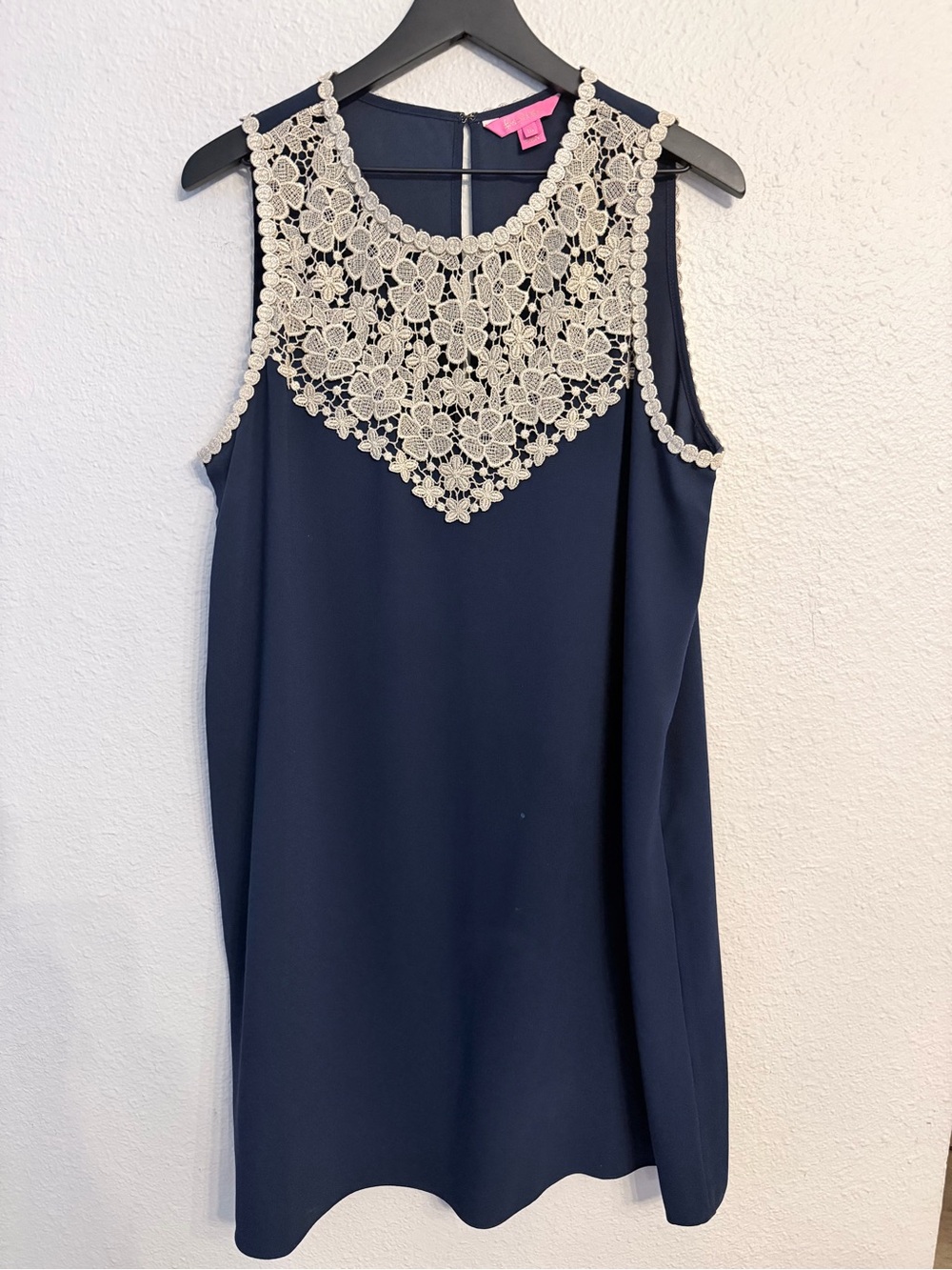 Lilly Pulitzer Navy Mini Dress with Ivory Crochet